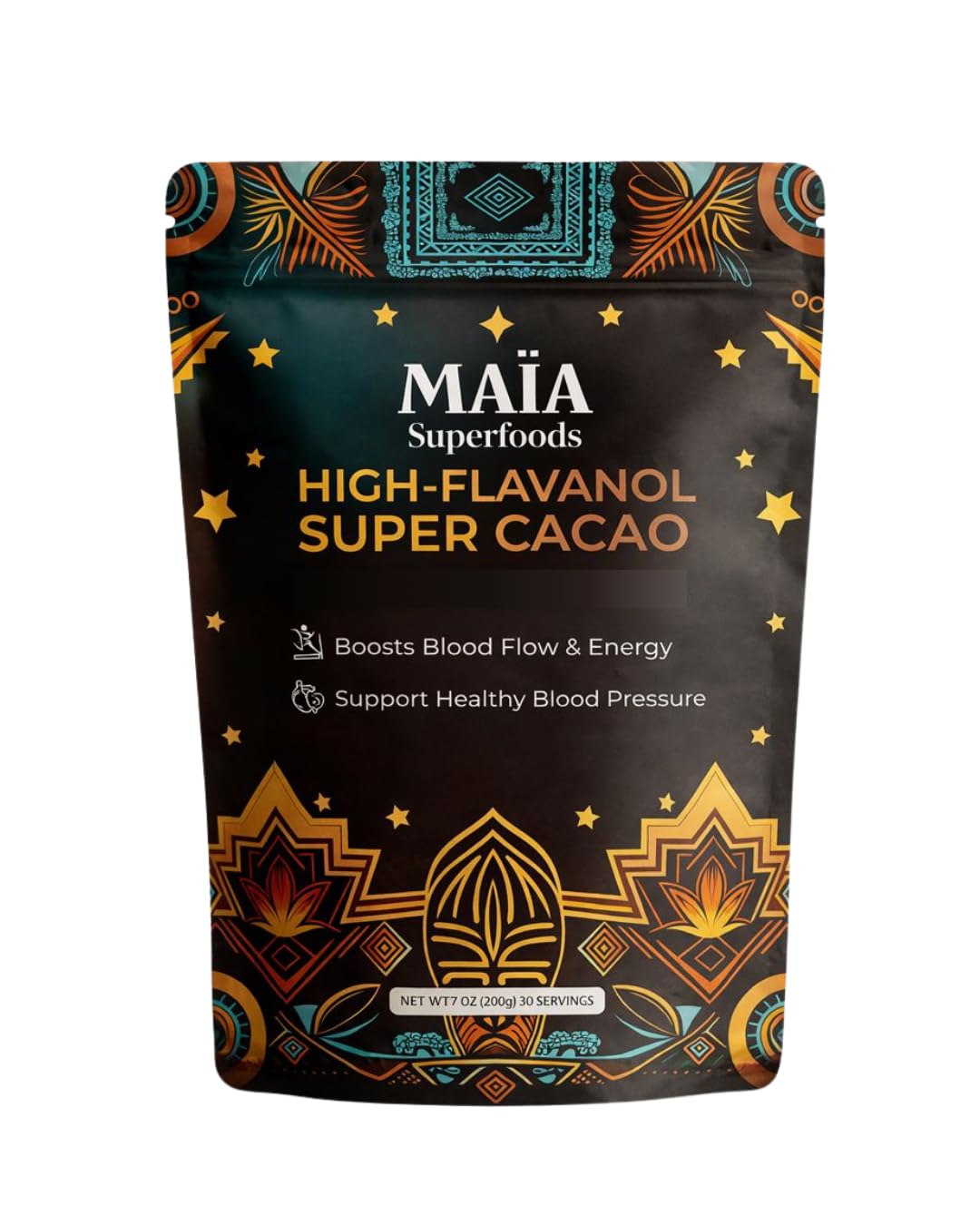 MAÏA SUPERFOODS textura en polvo fino del cacao ceremonial para mezcla suave