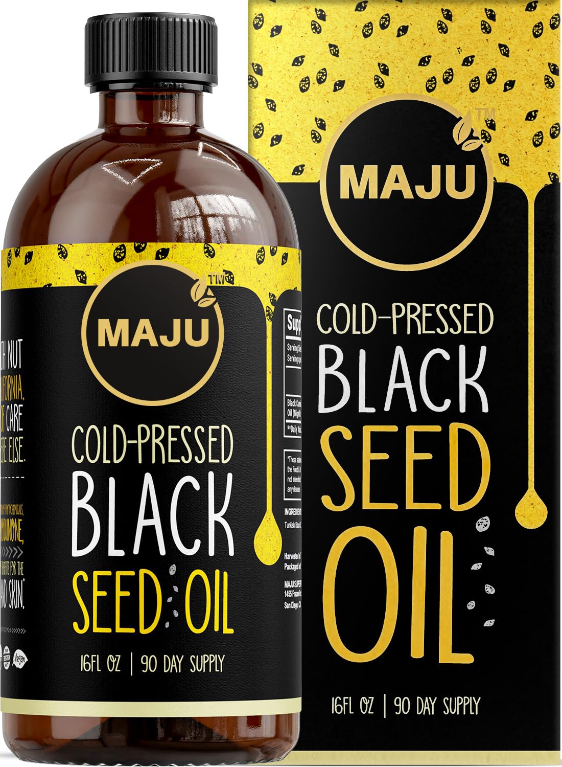 Maju Superfoods botella frontal mostrando etiqueta y volumen, confianza en calidad