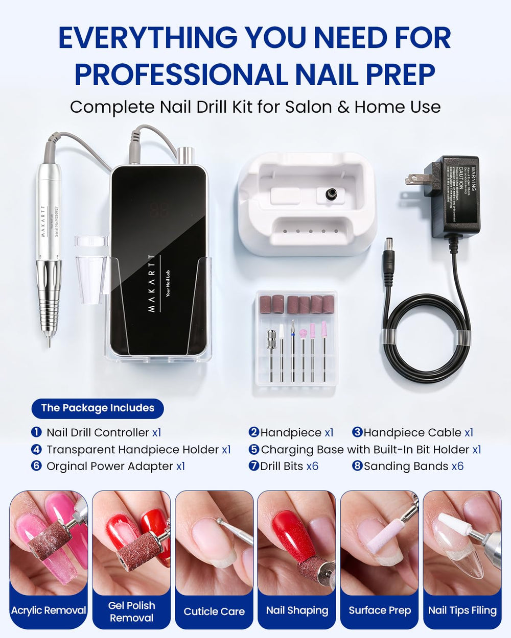 Uñas con acabado tras limado usando Makartt demostrando superficie lisa