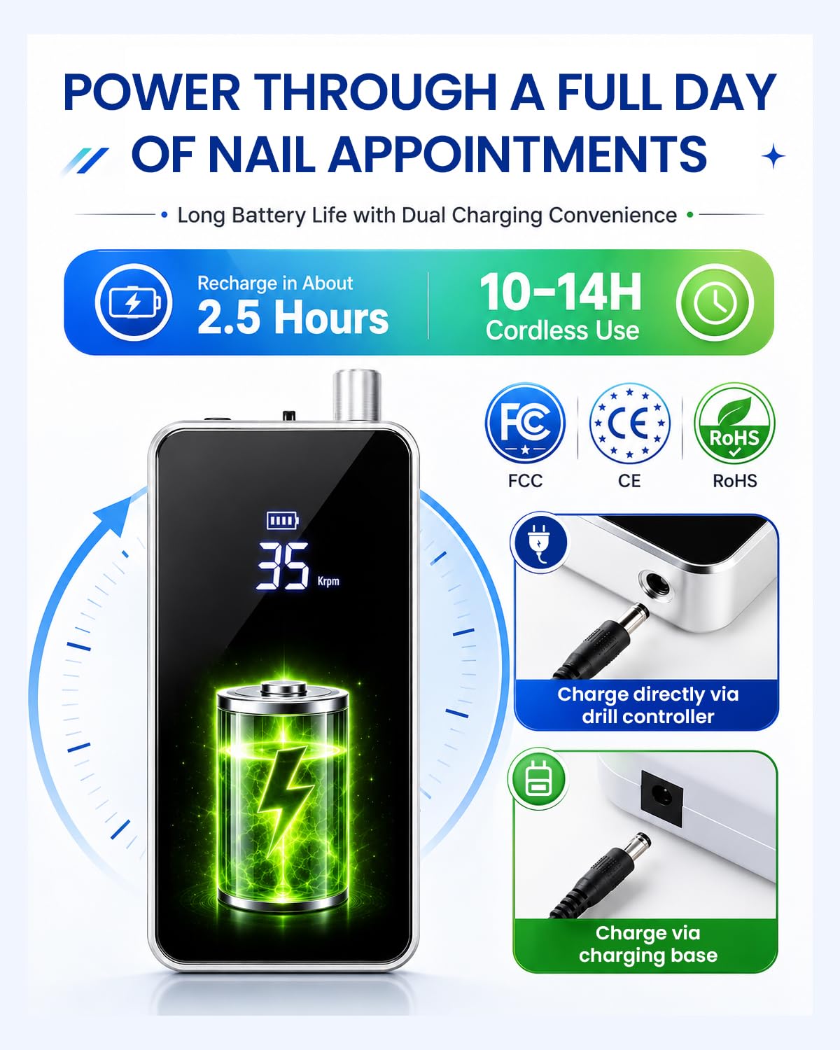 Comparación de tamaño Makartt junto a mano para visualizar escala real del handpiece