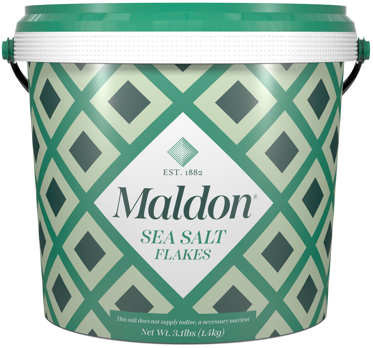 Maldon tubo frontal mostrando escamas y envase, realza sabor y conservación