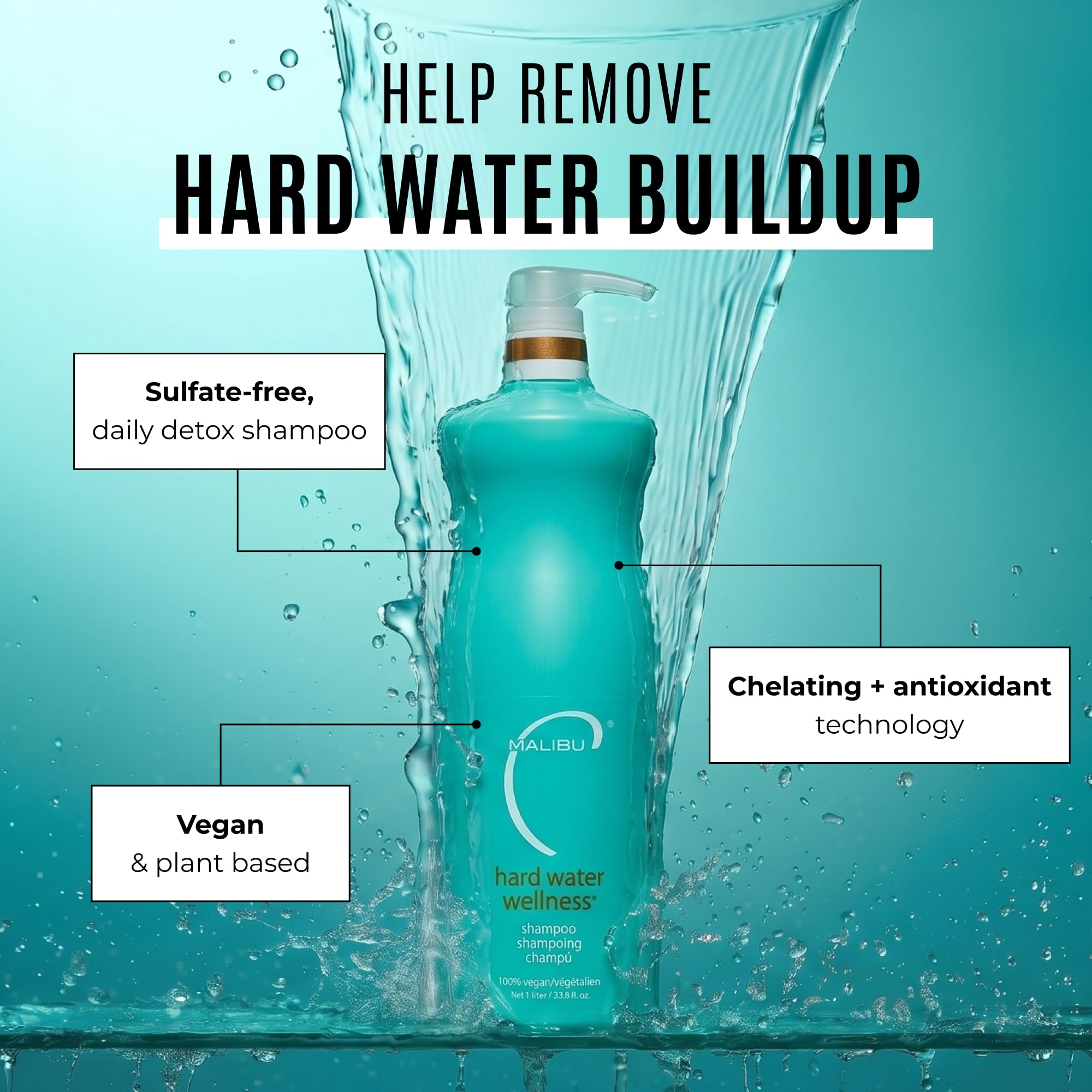 Malibu C detalle de la etiqueta con ingredientes veganos y libre de sulfatos