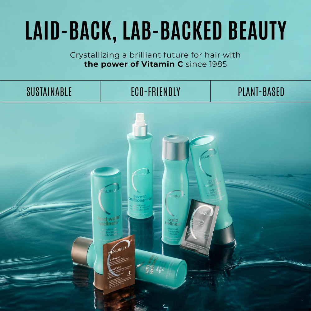 Malibu C packaging ecofriendly enfatizando opción vegana y sin crueldad