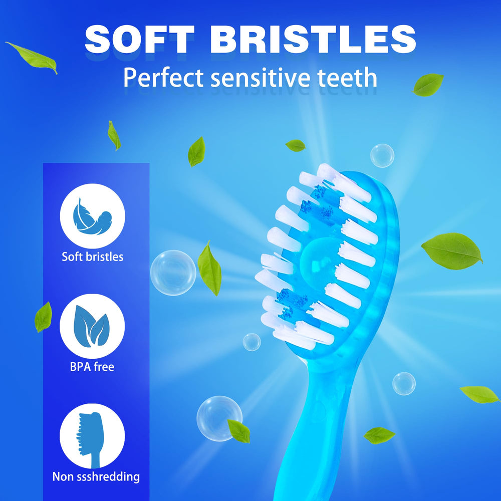 Malisseladi primer plano de cerdas suaves que limpian dientes con delicadeza