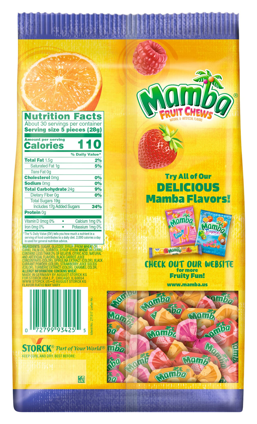Mamba textura detalle de caramelo para apreciar su masticabilidad suave