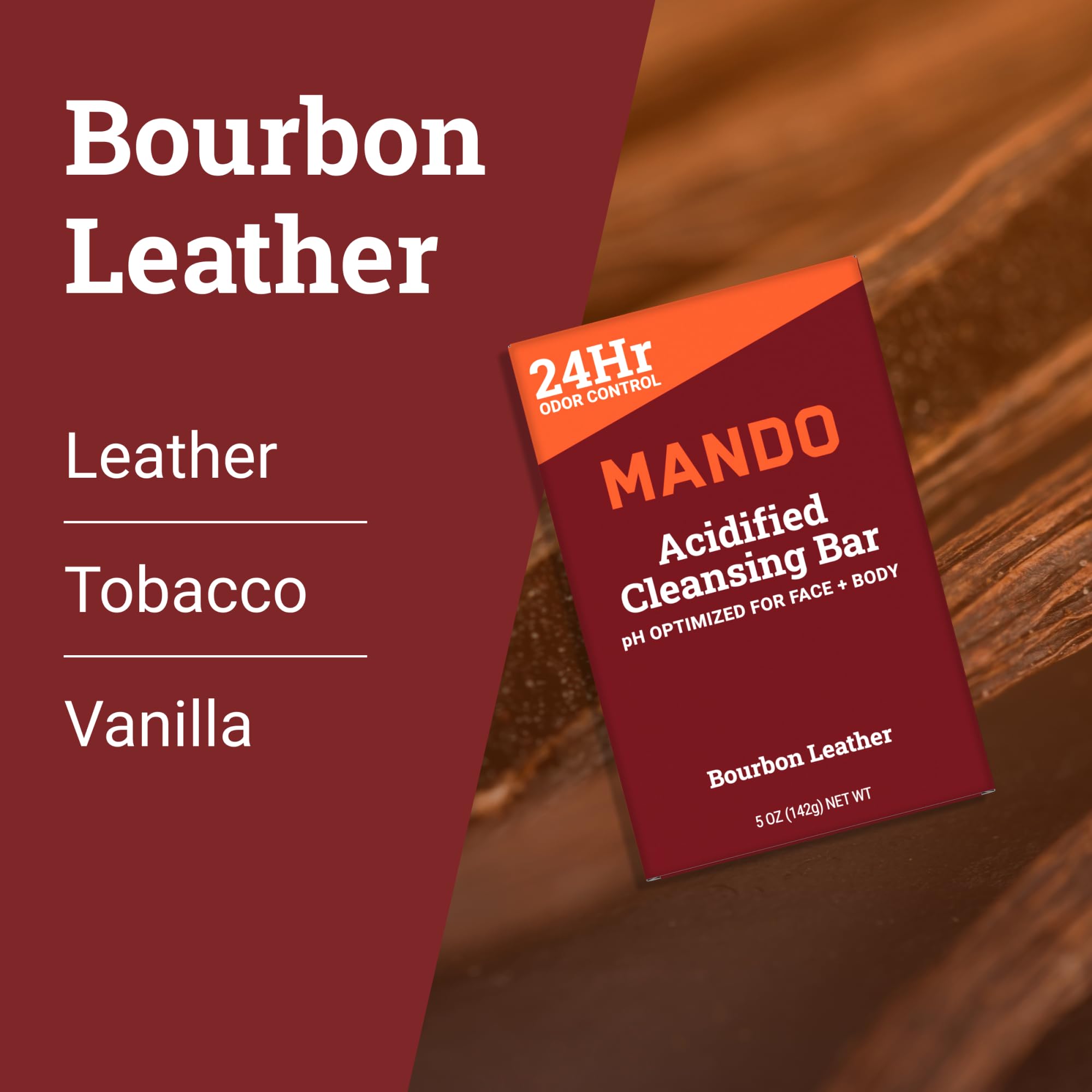 Mando Bourbon Leather comparación de tamaño para referencia del usuario