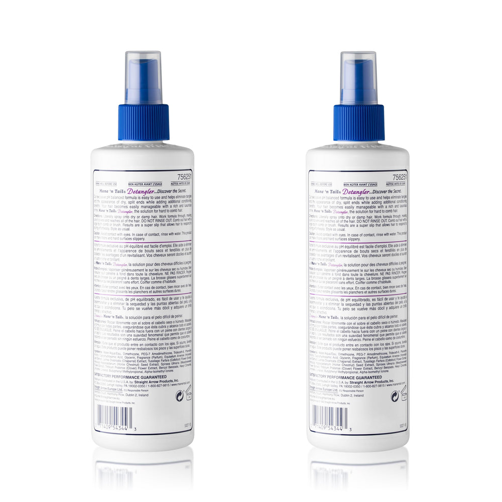 Mane 'n Tail primer plano de líquido en spray y textura ligera para peinar sin nudos