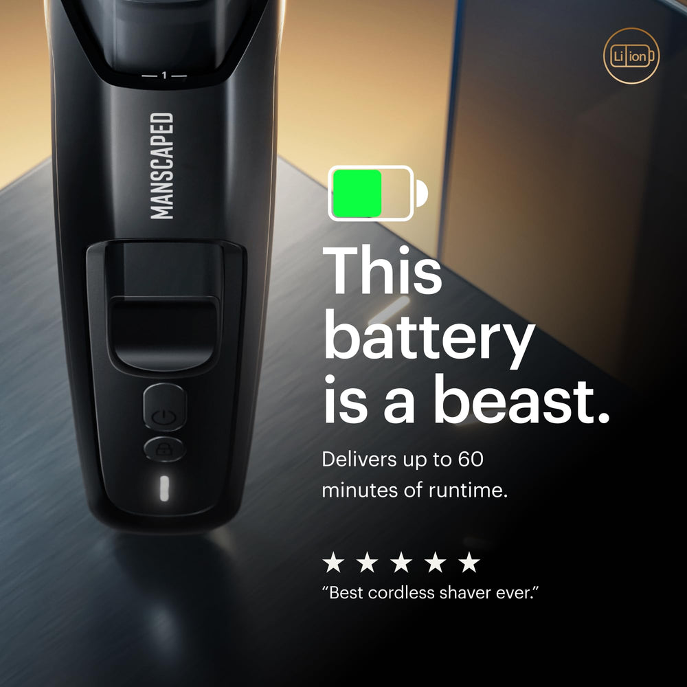 MANSCAPED recortadora bajo agua demostrando limpieza rápida y resistencia IPX7