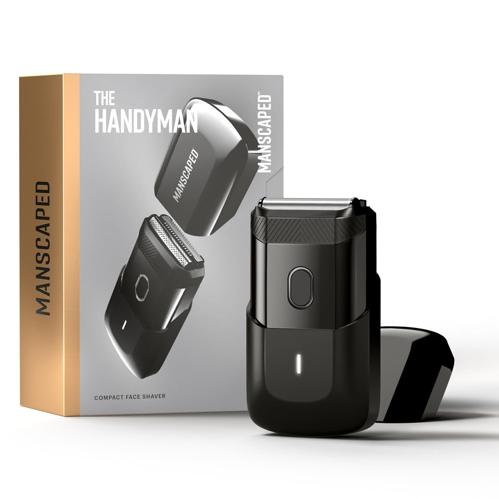 MANSCAPED vista frontal del dispositivo mostrando diseño compacto y práctico