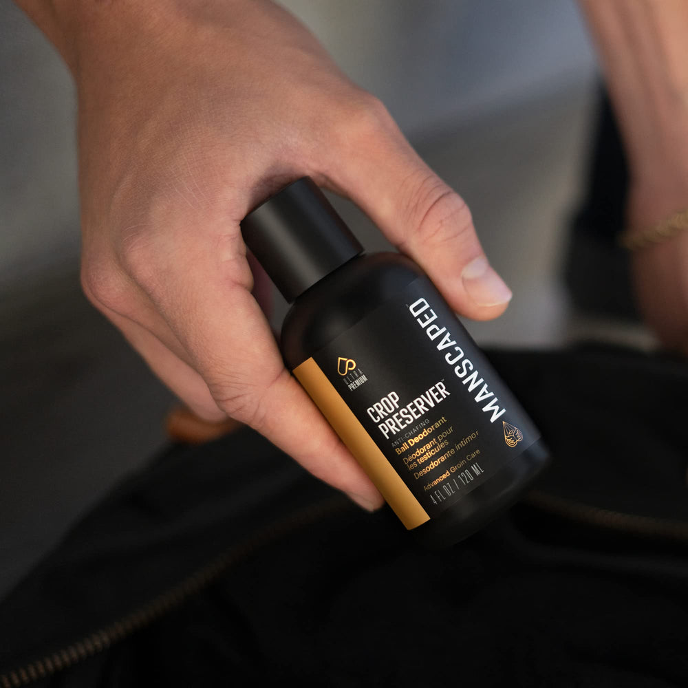 MANSCAPED producto en uso deportivo previniendo rozaduras y humedad