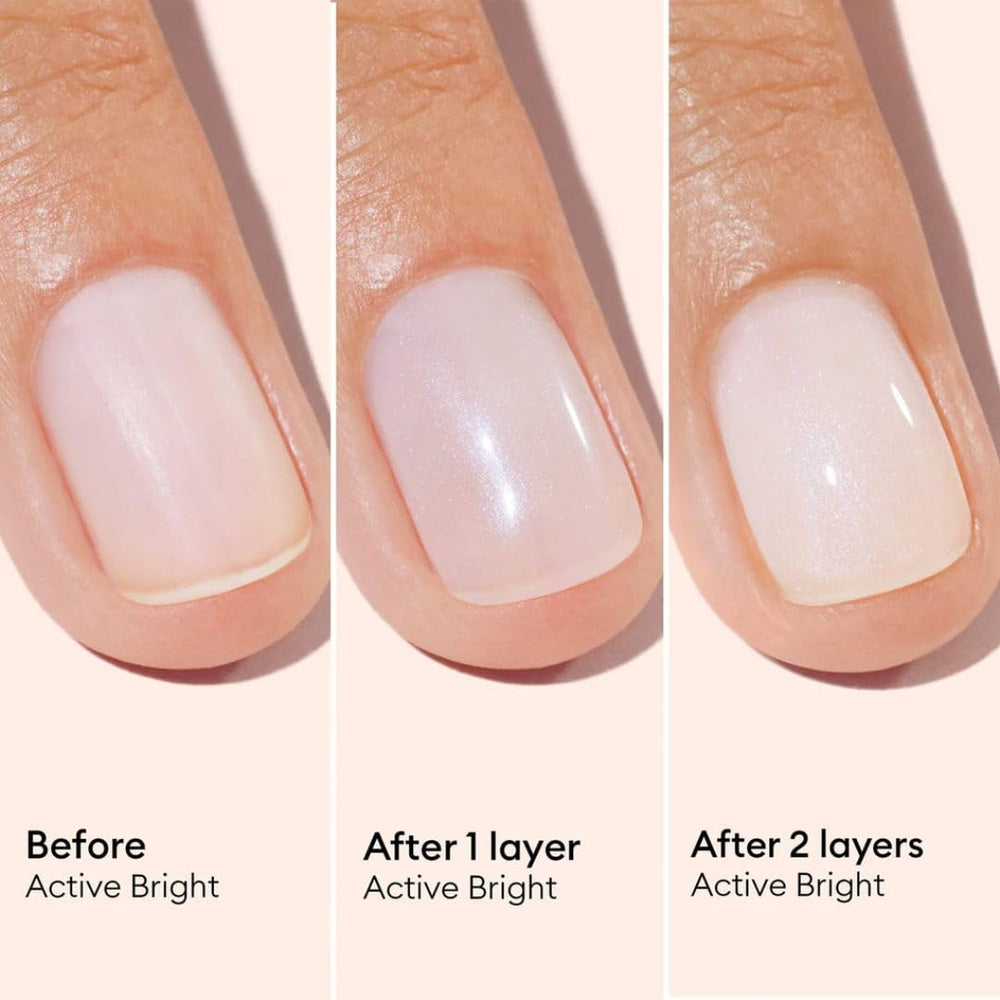 Manucurist Active Bright etiqueta con ingredientes naturales y beneficios