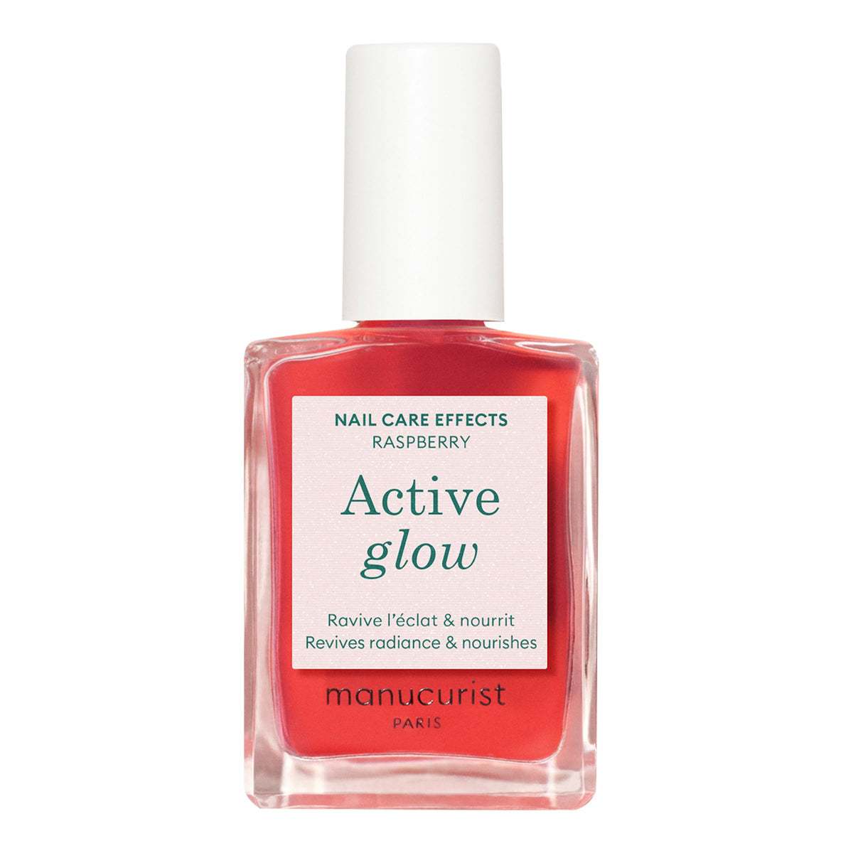 Manucurist Active Glow Raspberry botella frontal mostrando acabado brillante
