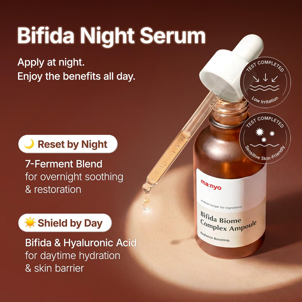 ma:nyo textura del sérum en gota que resalta hidratación y absorción rápida