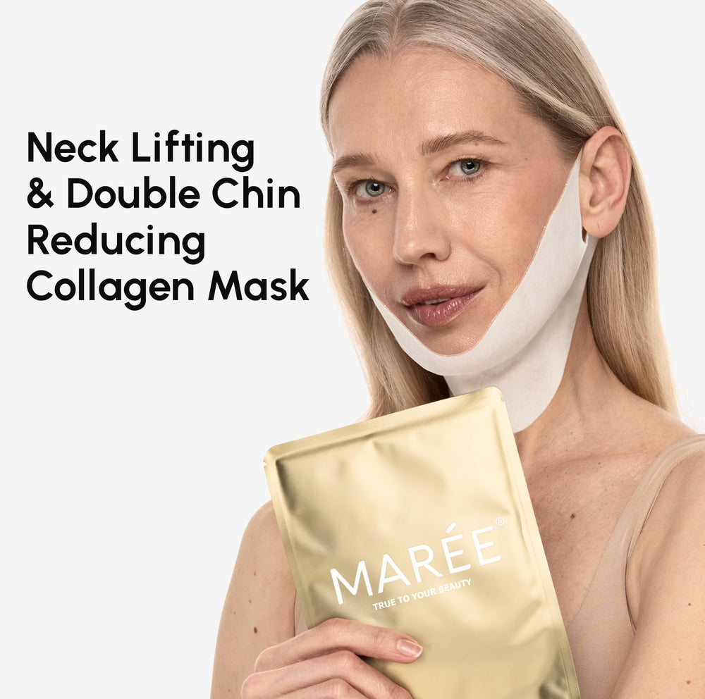 MAREE colocación en mentón y cuello mostrando efecto levantamiento