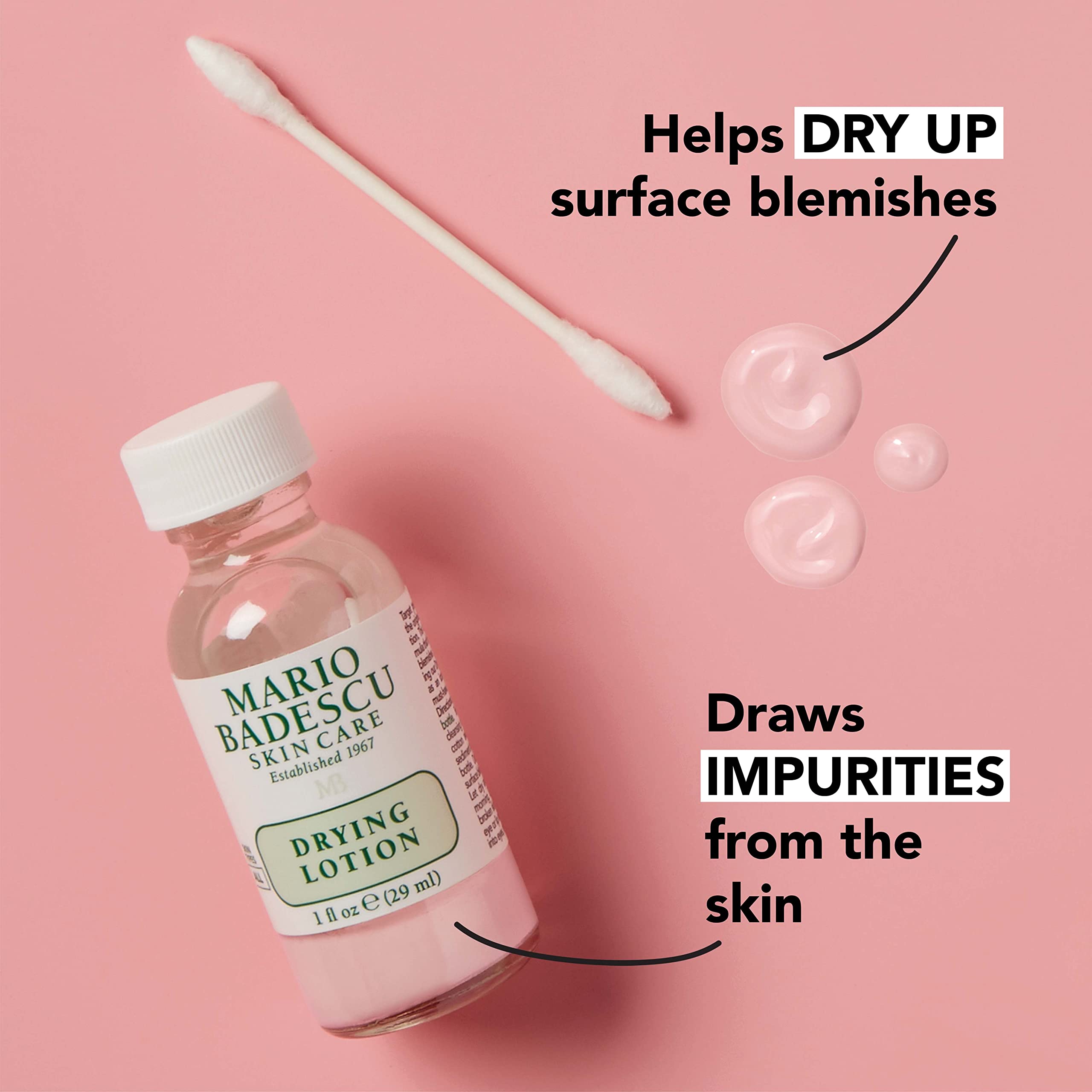 Mario Badescu vista lateral del envase, diseño y capacidad de 1 fl oz