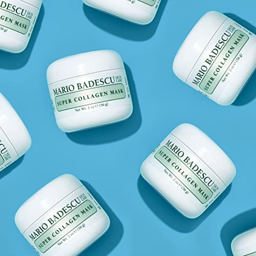 Mario Badescu producto junto a hoja de alga roja que sugiere nutrición