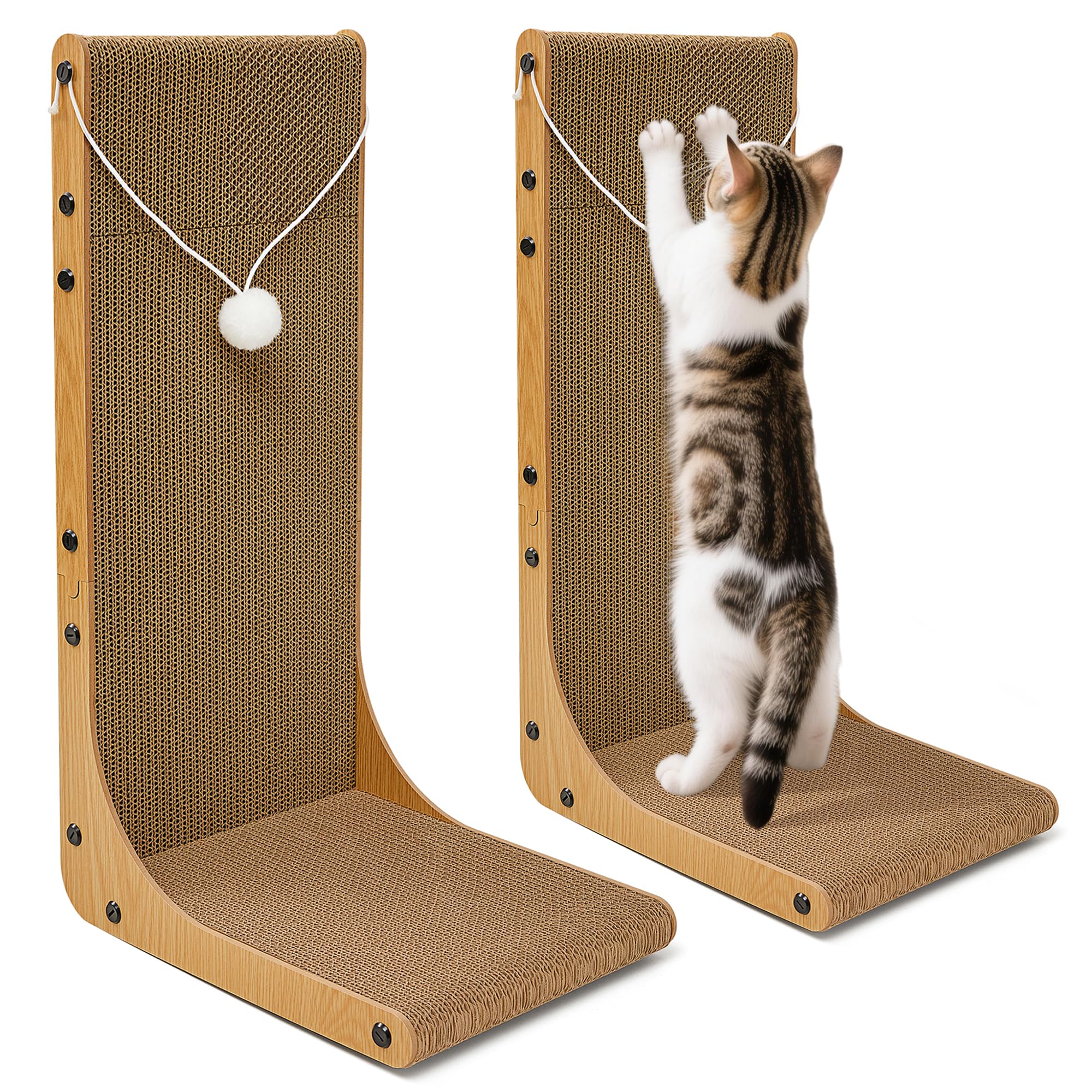 Markarbarka vista frontal del pack de dos rascadores para proteger muebles