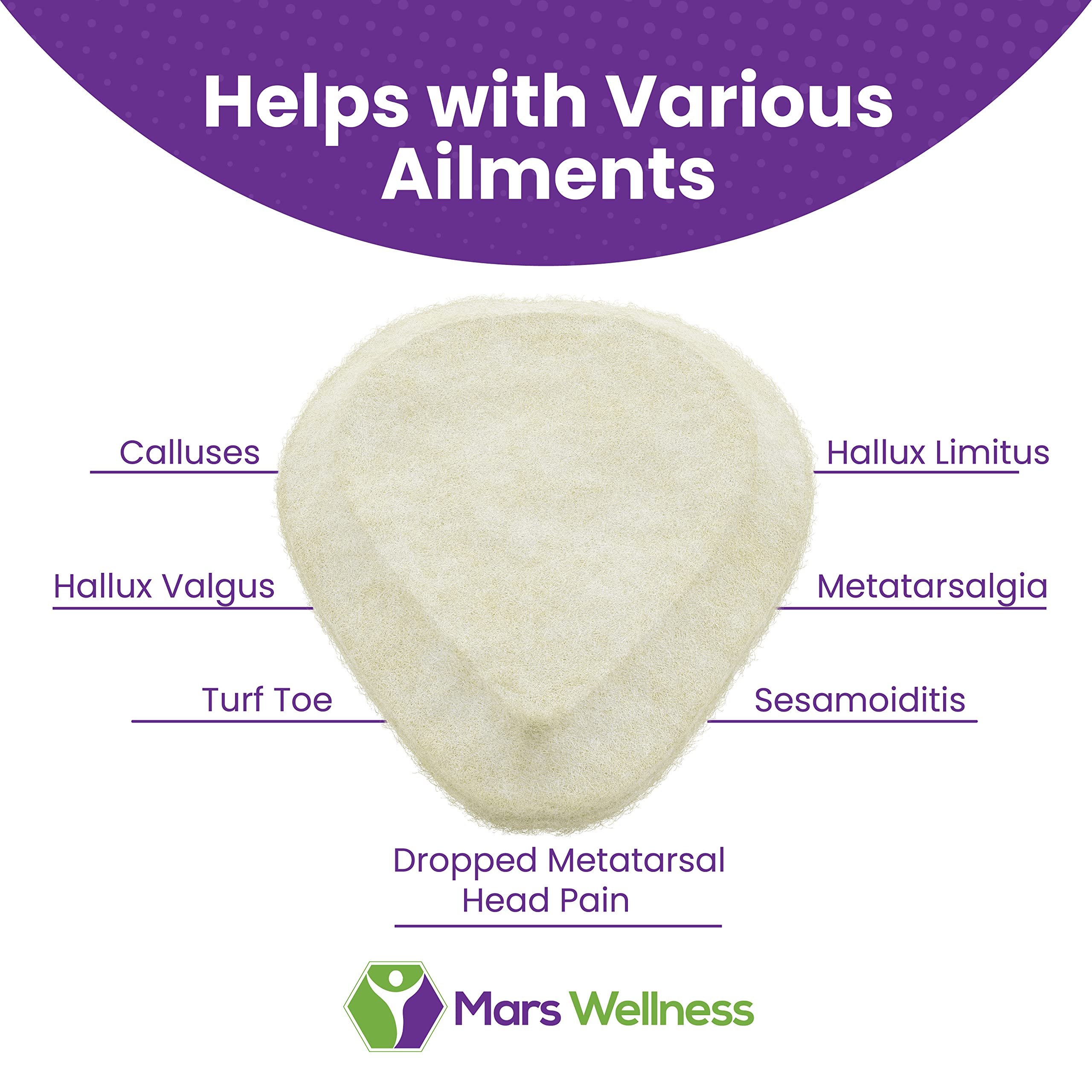 MARS WELLNESS comparación de tamaño junto a regla para escala clara