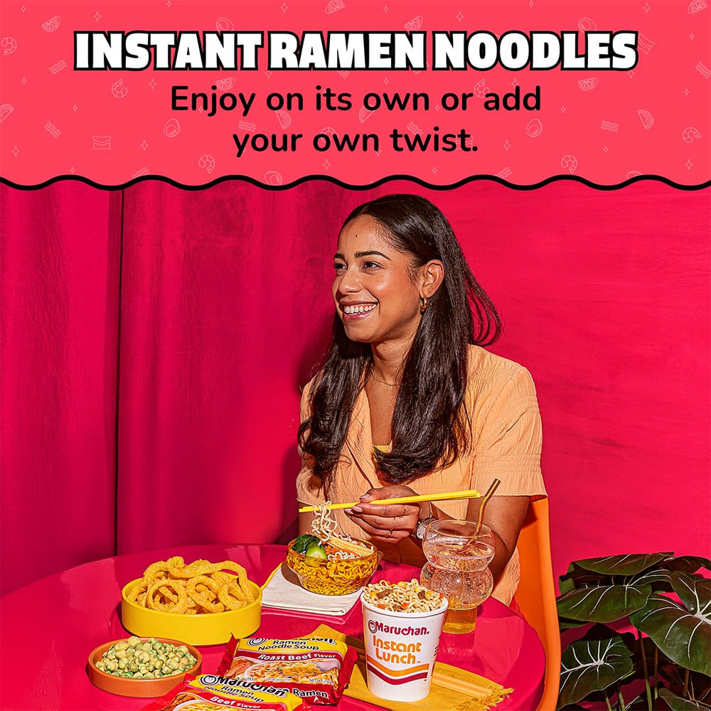 Maruchan imagen de textura de fideos resaltando cocción rápida y suavidad