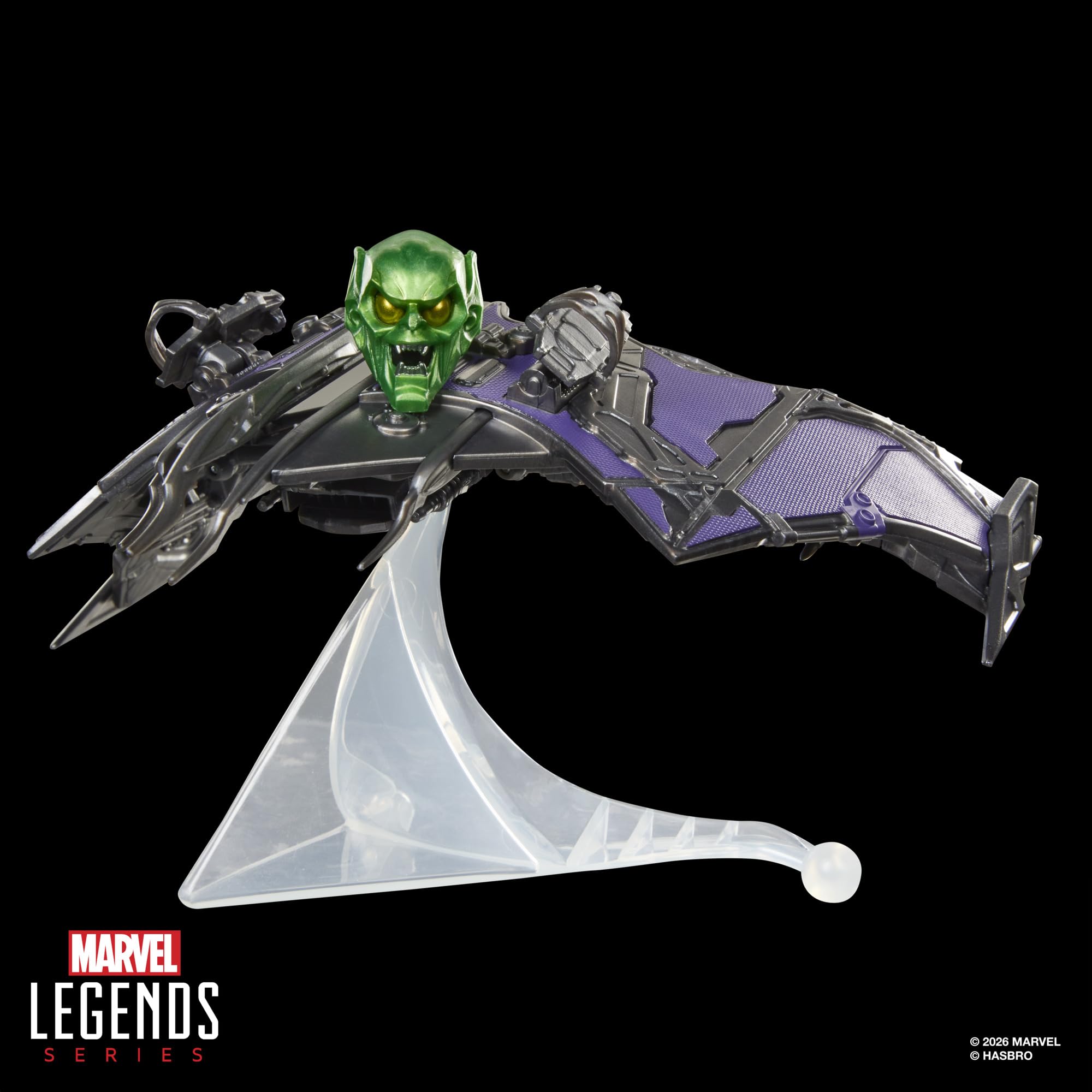 Marvel Green Goblin exhibido en vitrina con otras figuras para colección temática