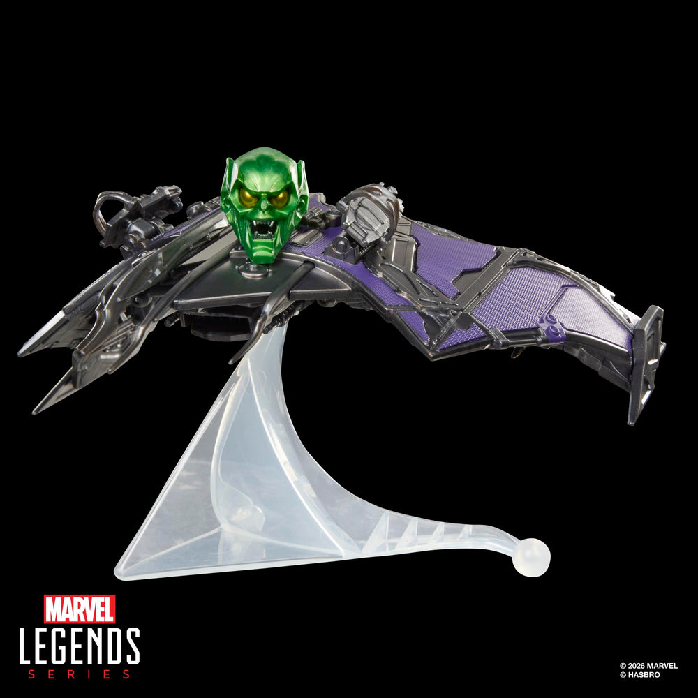 Marvel Green Goblin exhibido en vitrina con otras figuras para colección temática