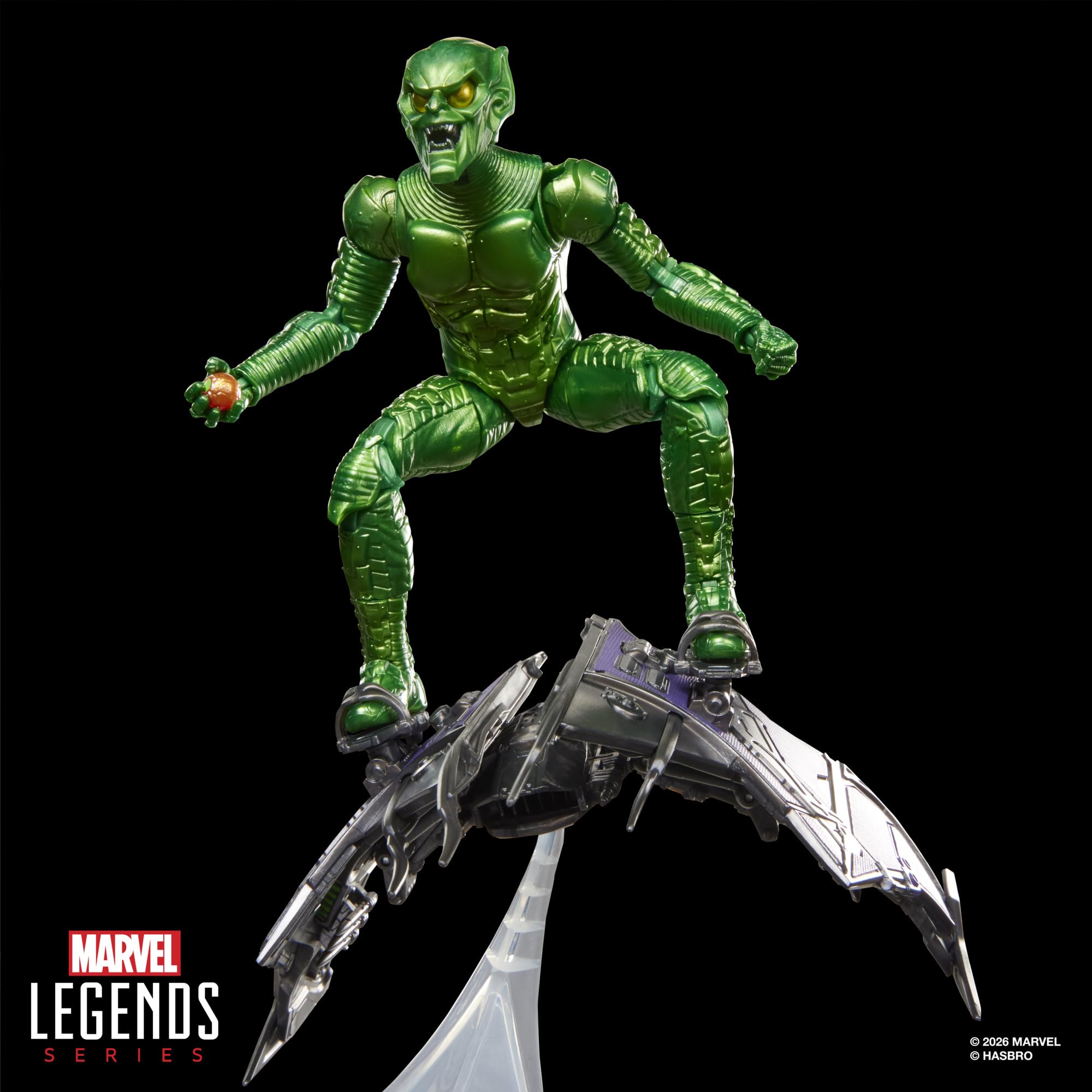 Marvel Green Goblin junto a figura escala 6 pulgadas para comparación de tamaño
