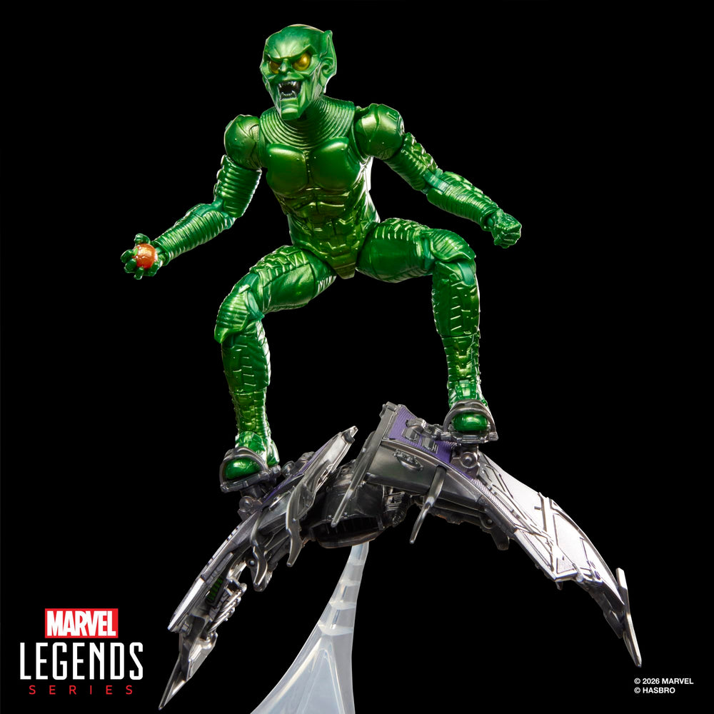 Marvel Green Goblin junto a figura escala 6 pulgadas para comparación de tamaño