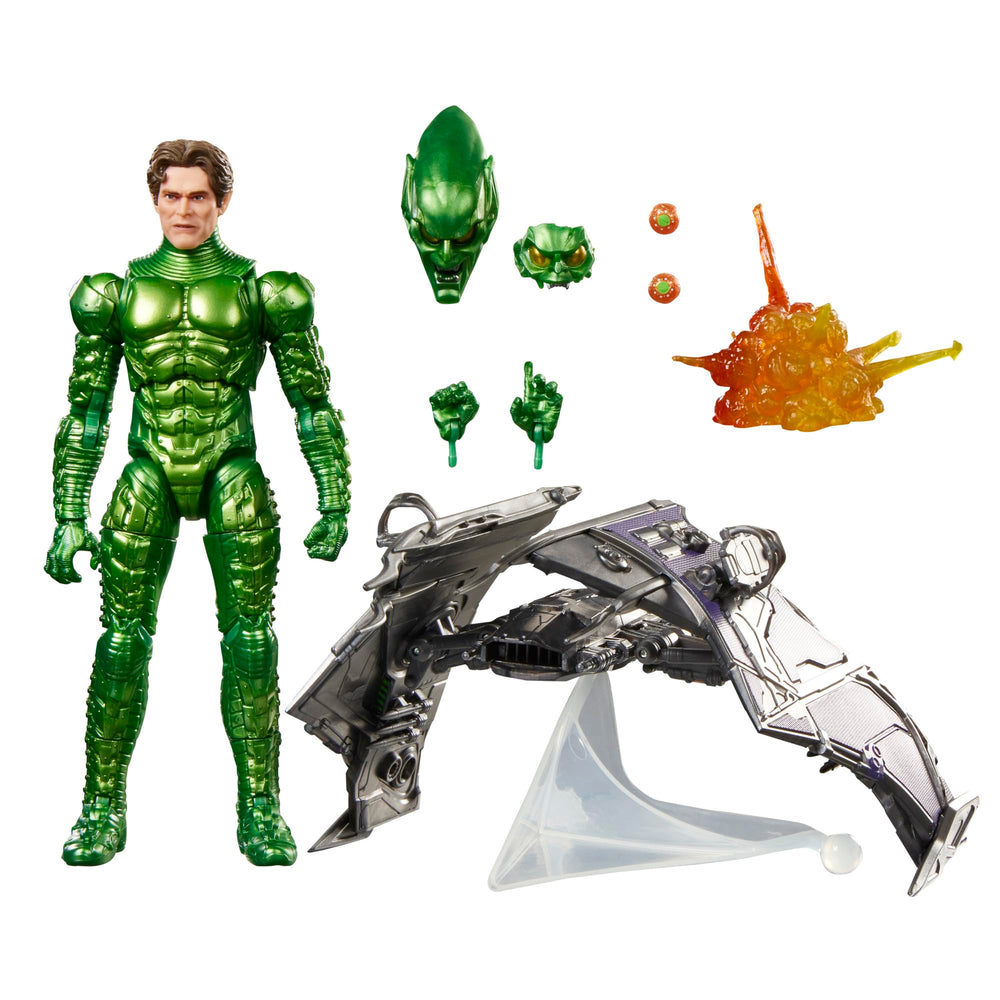 Marvel Green Goblin vista frontal en empaque window box, ideal para exhibir
