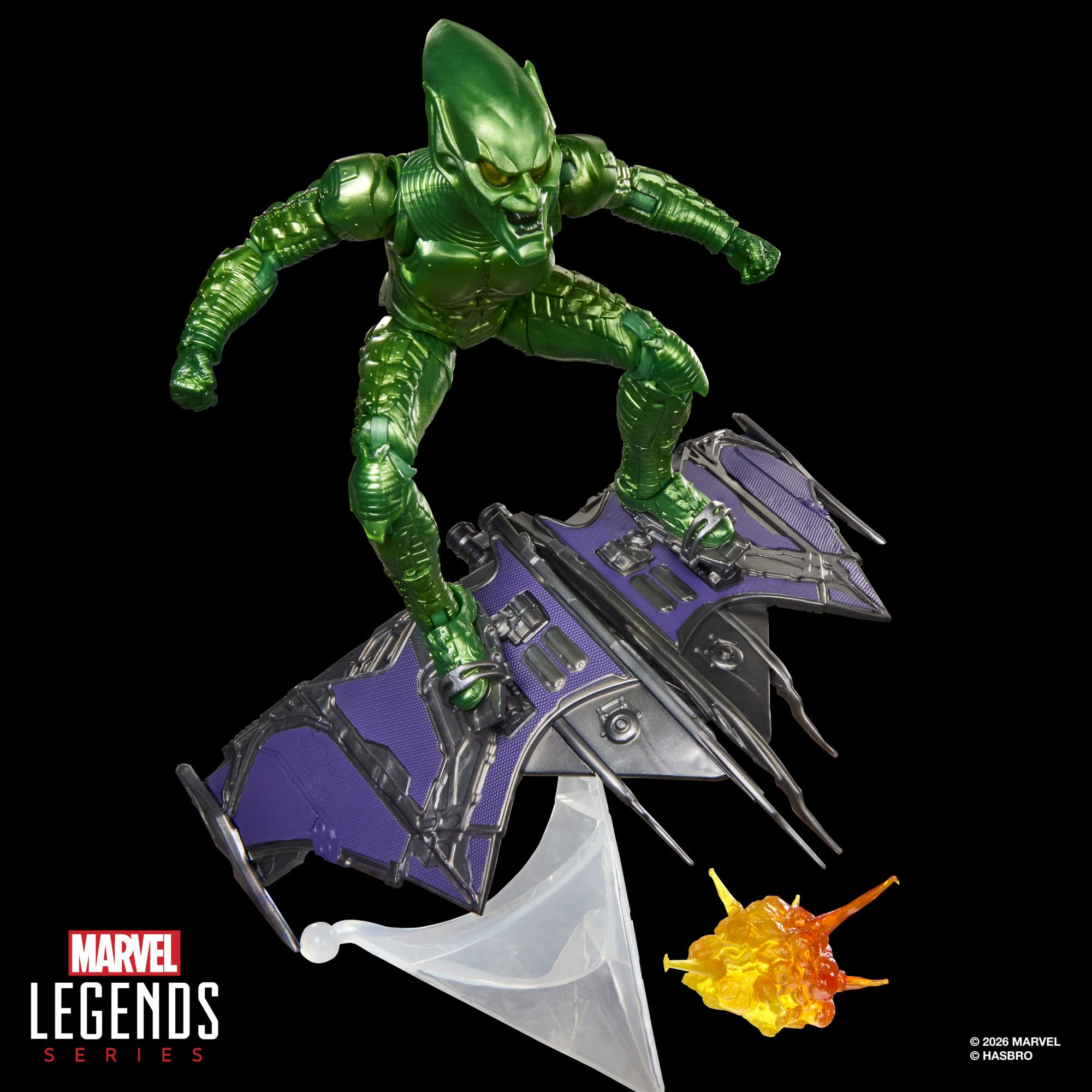 Marvel Green Goblin manos intercambiables que permiten poses dinámicas