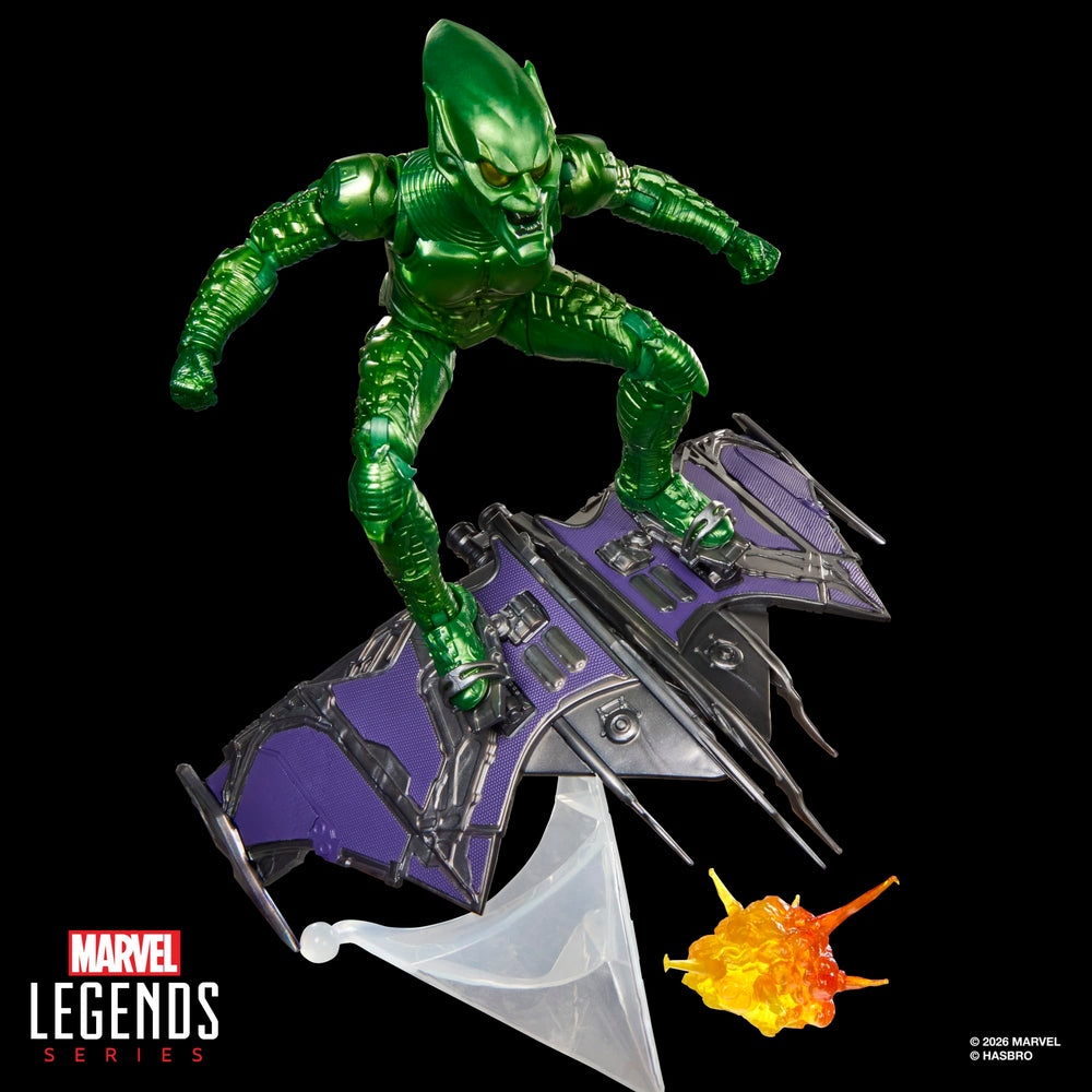 Marvel Green Goblin manos intercambiables que permiten poses dinámicas