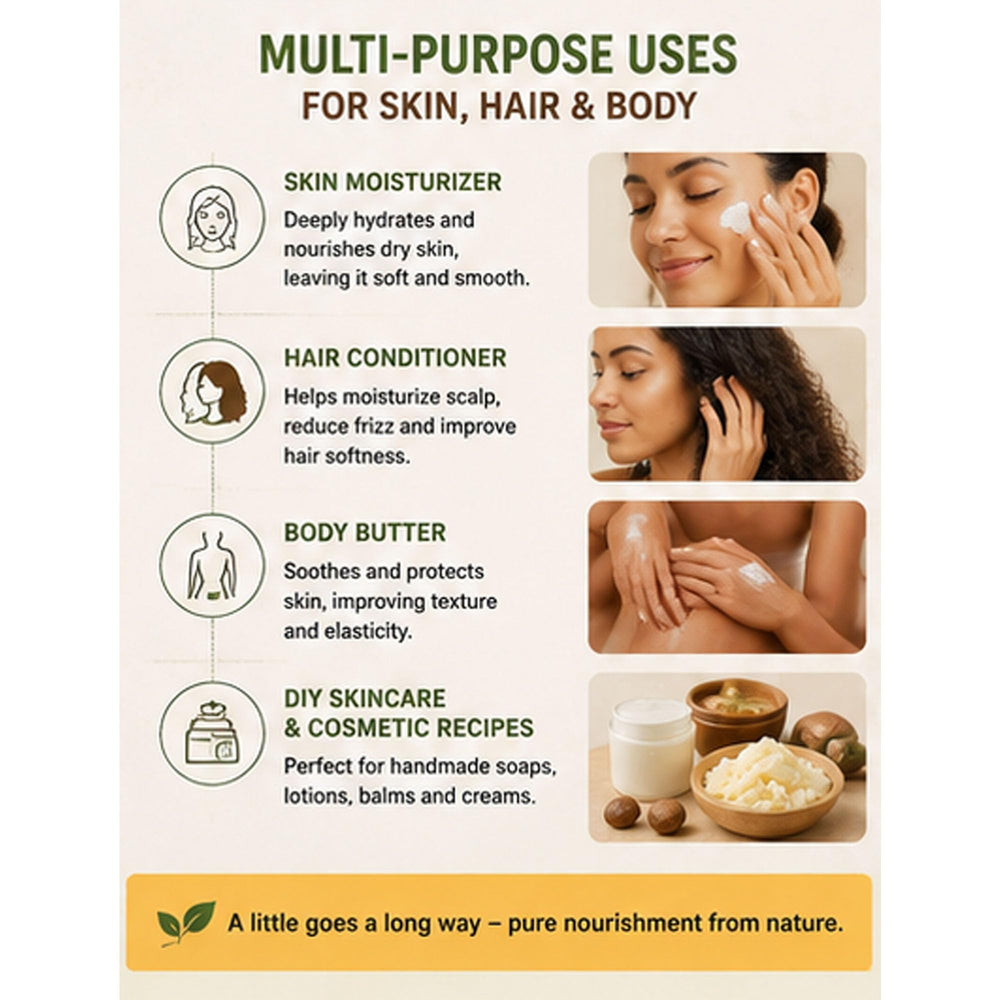 Mary Tylor Naturals textura cremosa de manteca de karité, fácil absorción y masaje