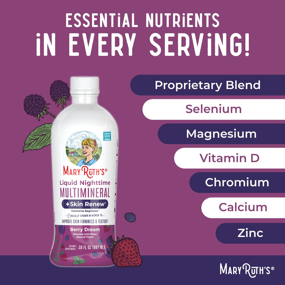 MARYRUTH'S bottle with fresh berries illustrating berry flavor