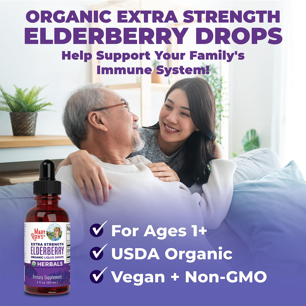 MARYRUTH'S sello de USDA Organic y B Corp en etiqueta, transparencia y pureza