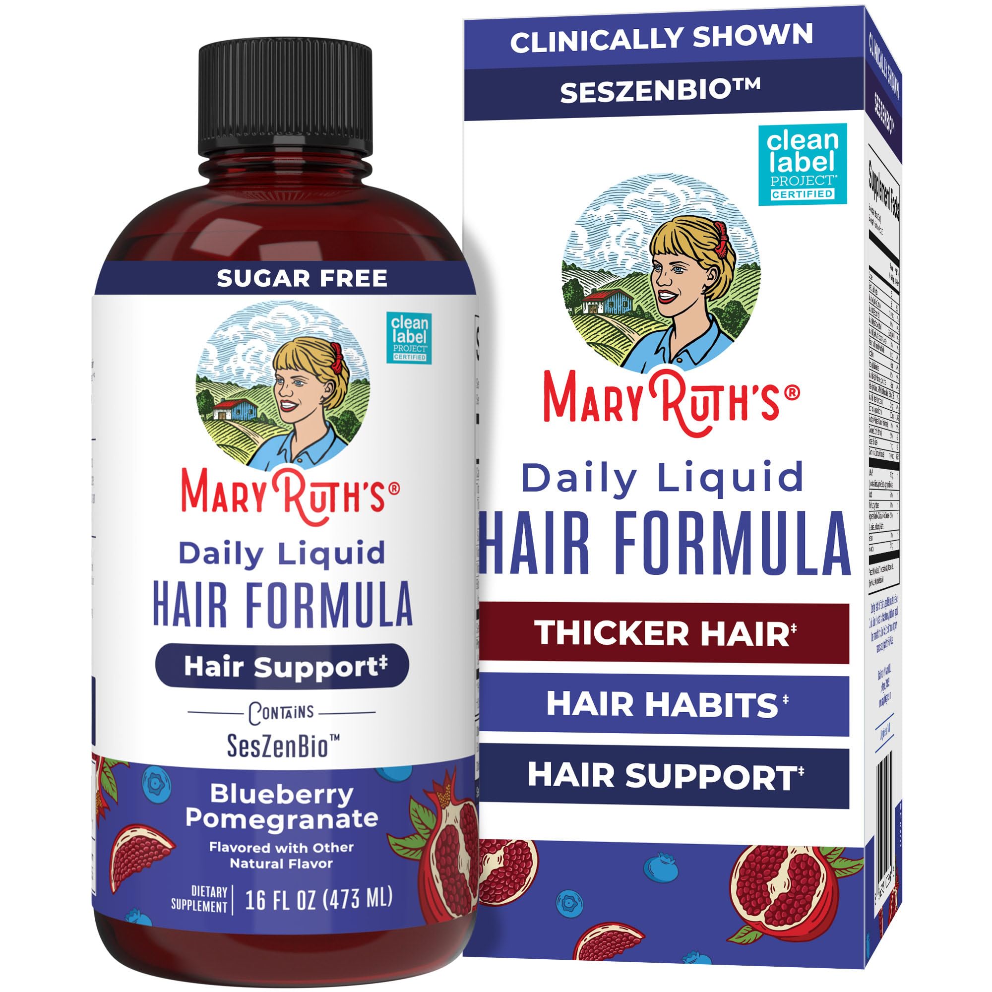 MARYRUTH'S frasco frontal con etiqueta visible, visual claro del producto y marca