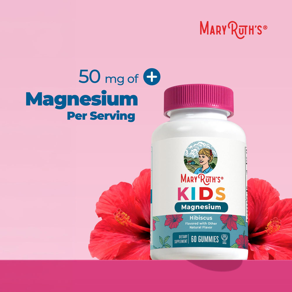 MARYRUTH'S child chewing gummy in kitchen showing easy-to-chew, kid-friendly benefit