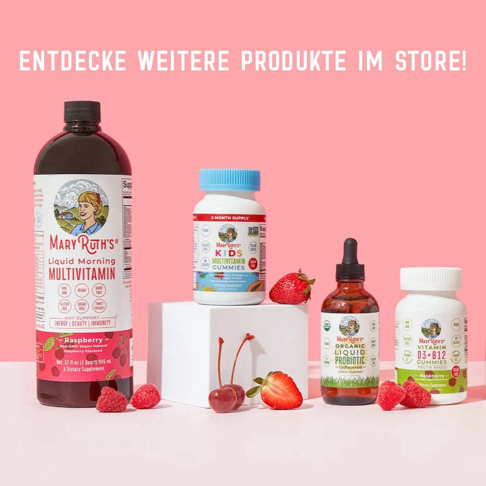 MARYRUTH'S etiqueta e ingredientes mostrando origen vegetal y certificaciones