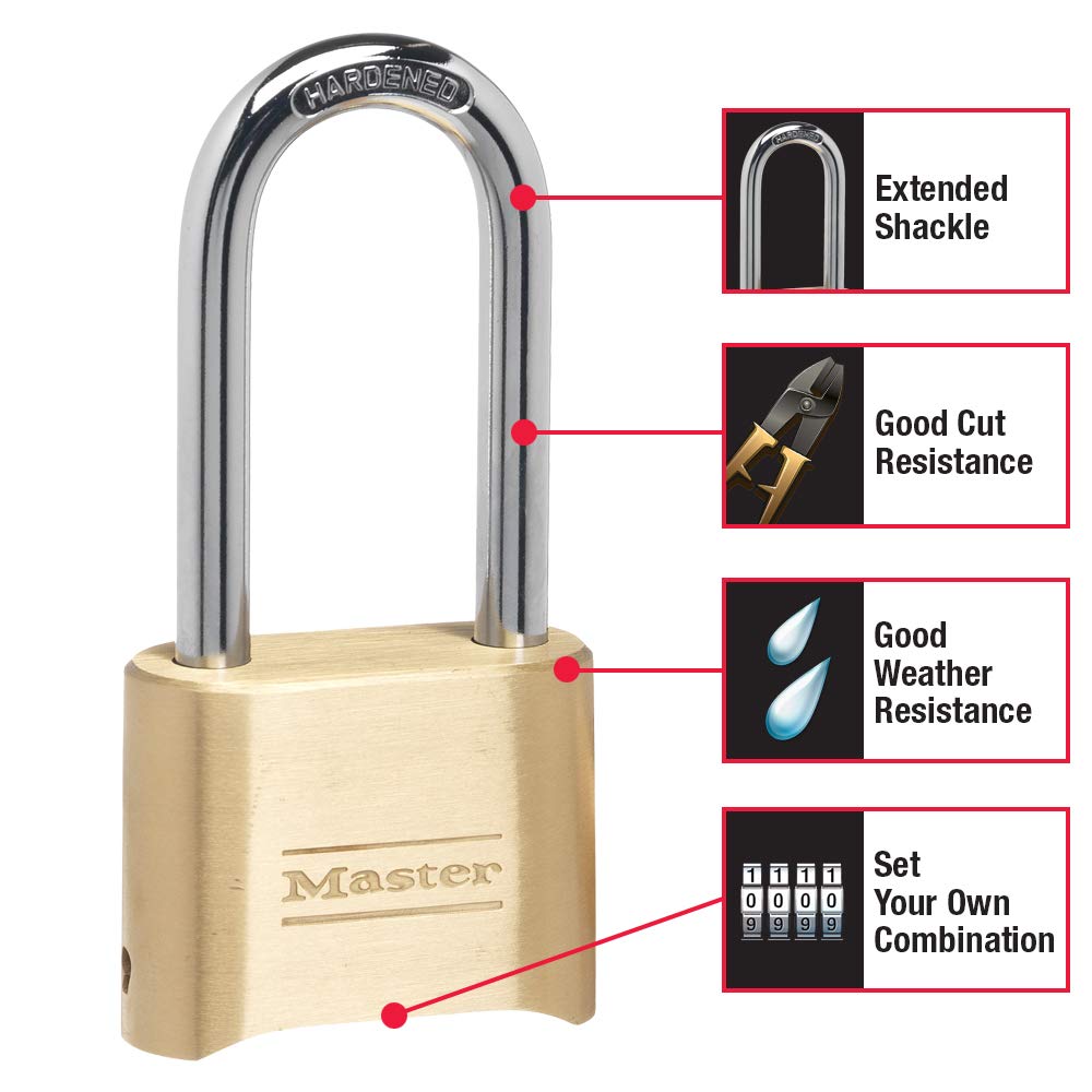 Master Lock grillete endurecido detalle mostrando resistencia al corte