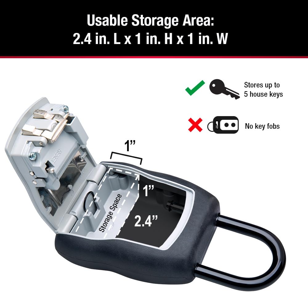 Master Lock comparación de tamaño mostrando su formato compacto