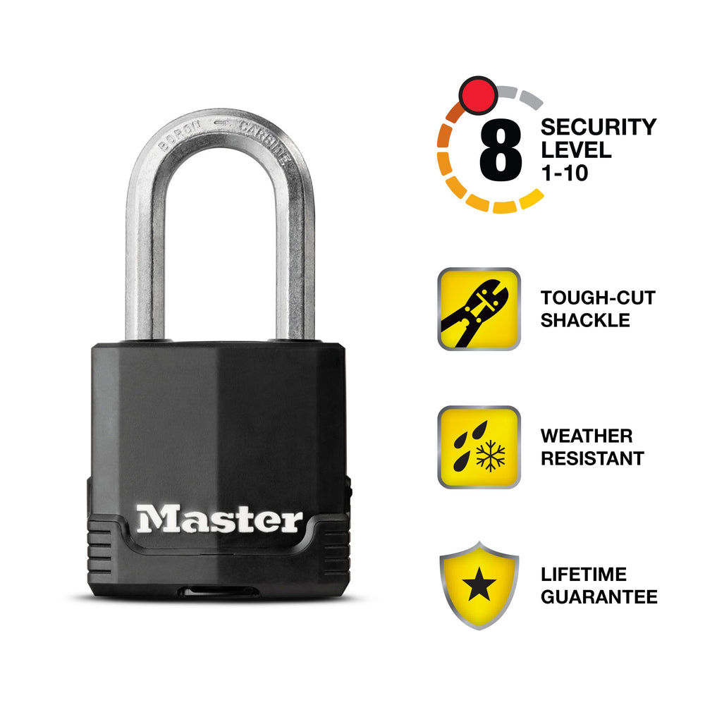 Master Lock arco octogonal Tough‑Cut inspección de resistencia a corte