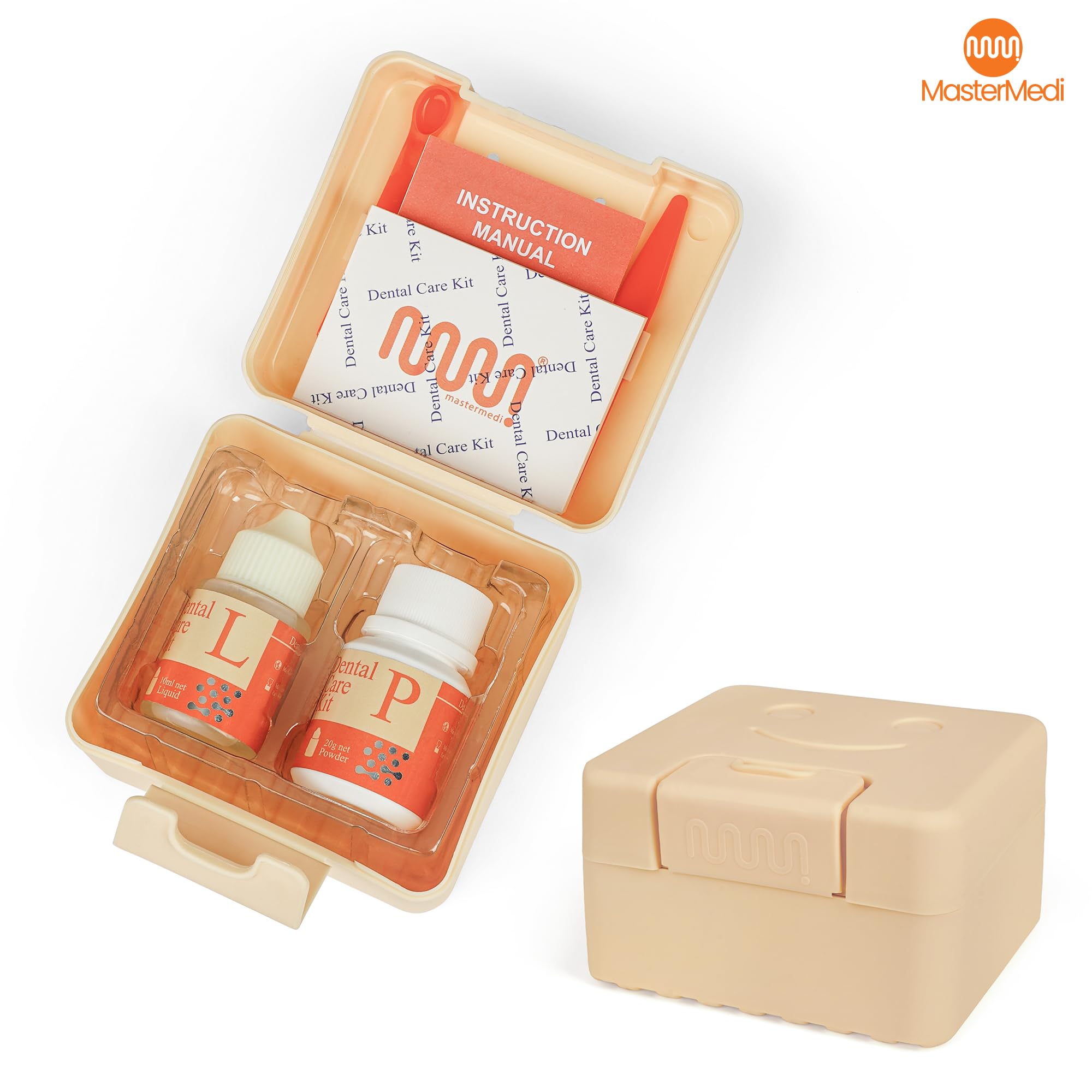 mastermedi tamaño del kit comparado con una mano para escala