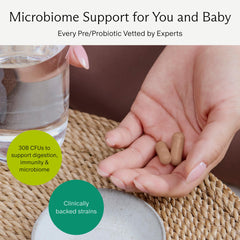 MaterniBiome etiqueta con ingredientes y certificaciones, transparencia e información