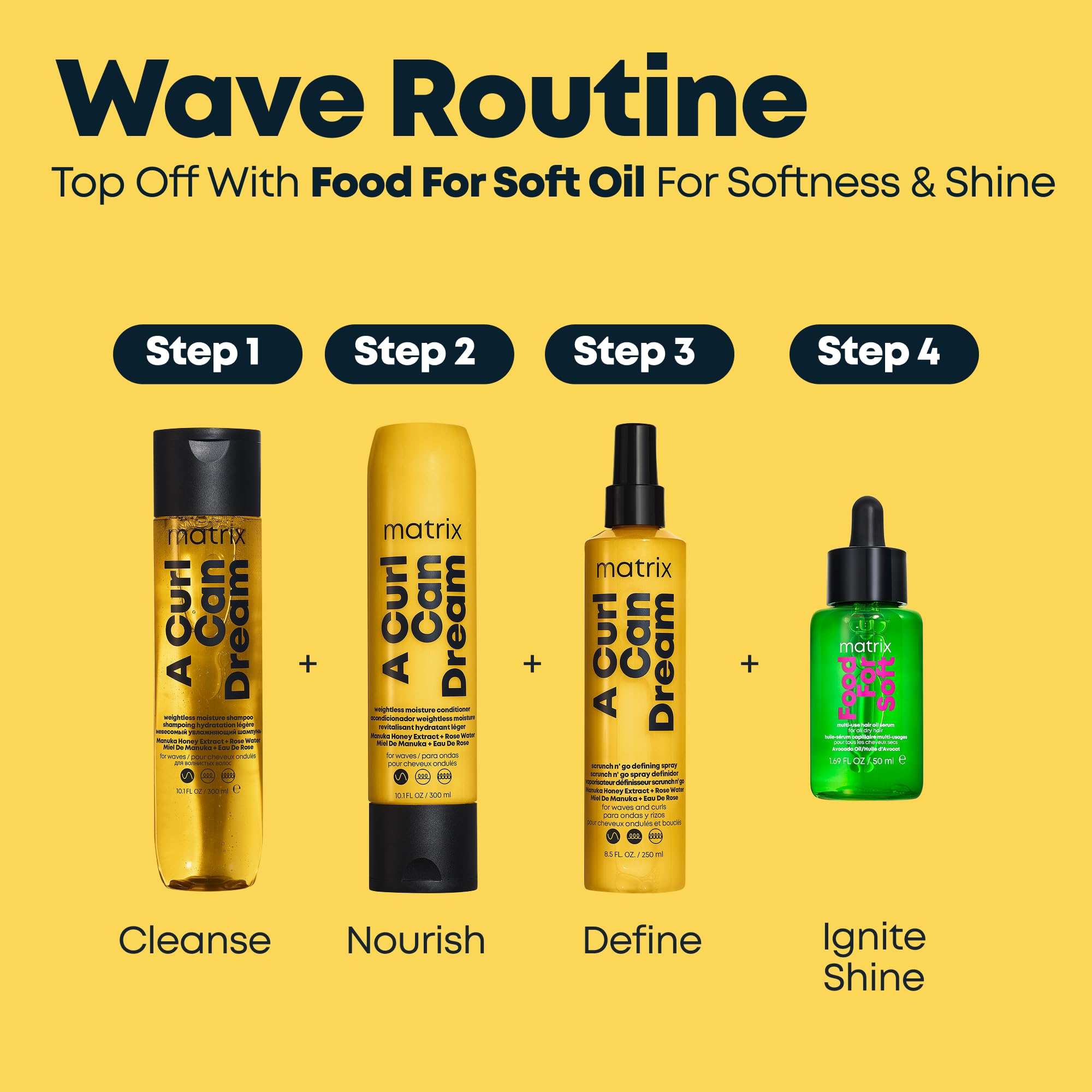 MATRIX producto en escena playera destacando ondas definidas y aspecto natural