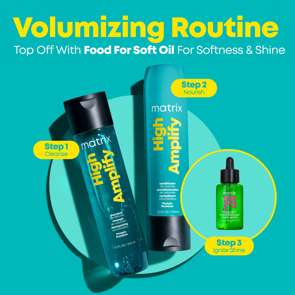 Matrix cabello peinado con volumen tras usar sistema High Amplify