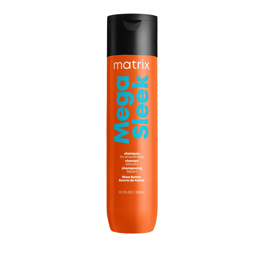 Matrix Mega Sleek front packaging showing bottle and label, professional finish