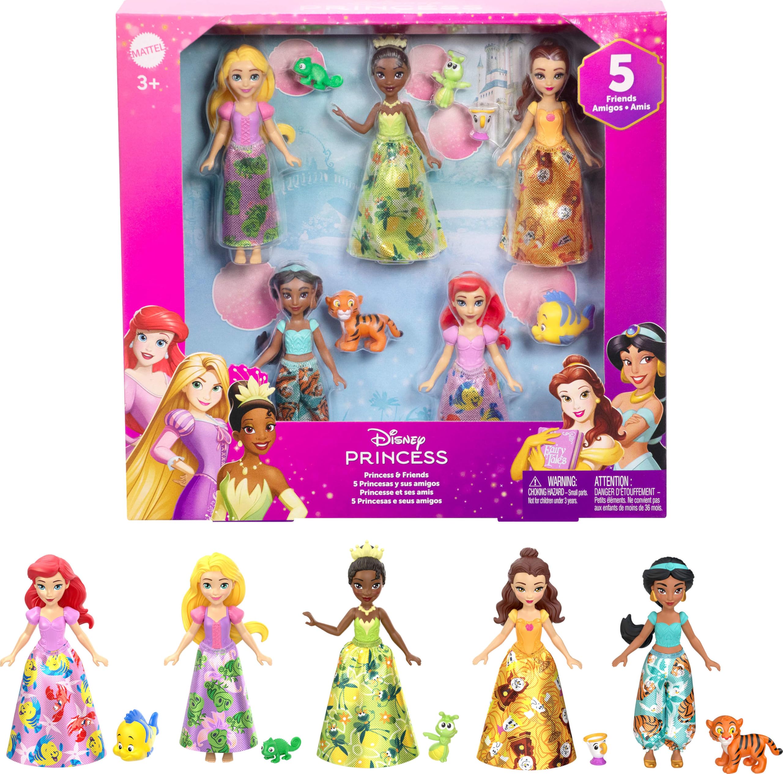 Mattel vista frontal del paquete con las 10 figuras, ideal para coleccionar