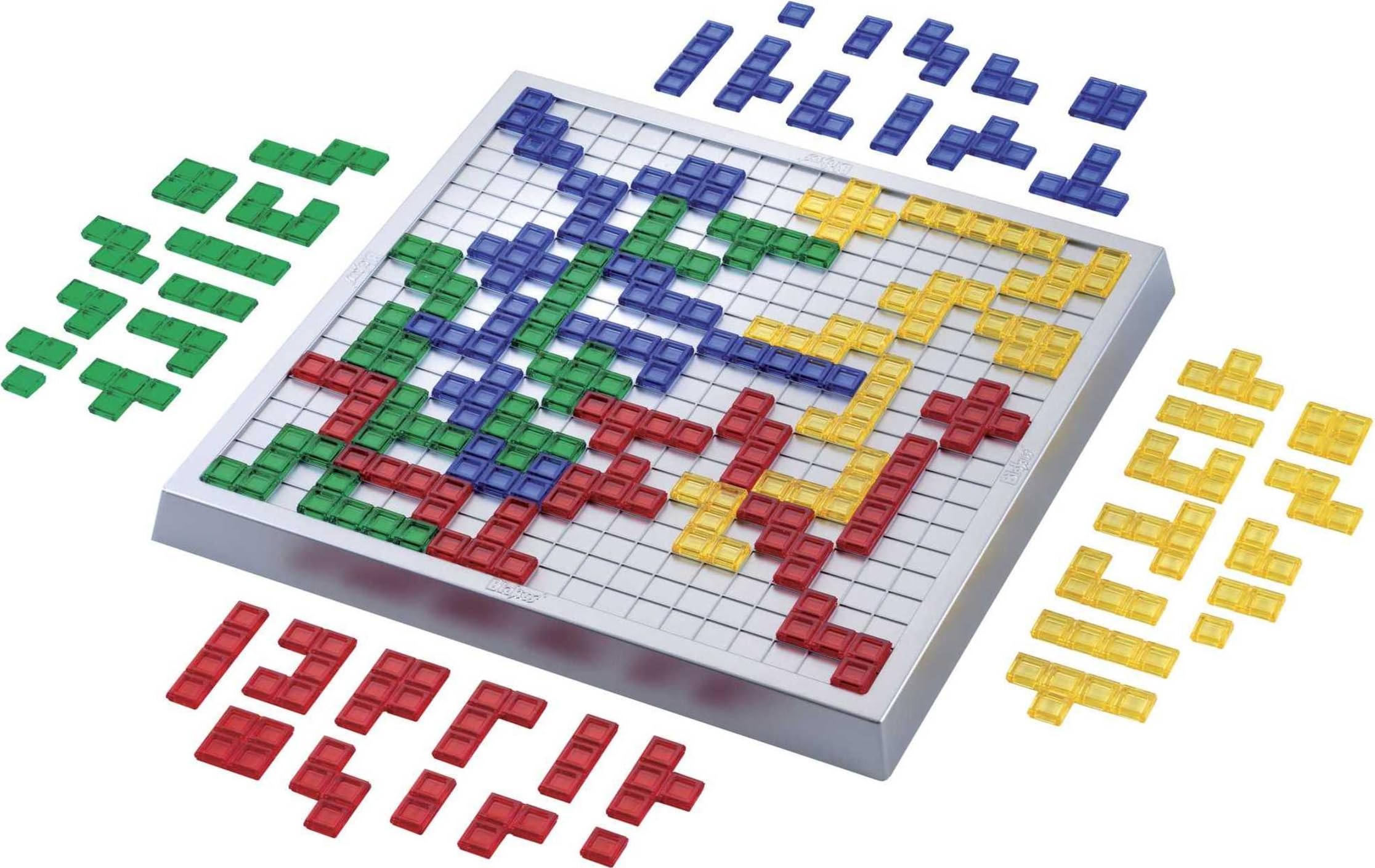 Mattel Games Blokus XL piezas detalle mostrando textura y mayor agarre beneficioso