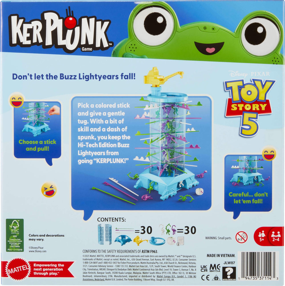 Mattel Games niños y adultos jugando KerPlunk juntos, ideal para noches familiares