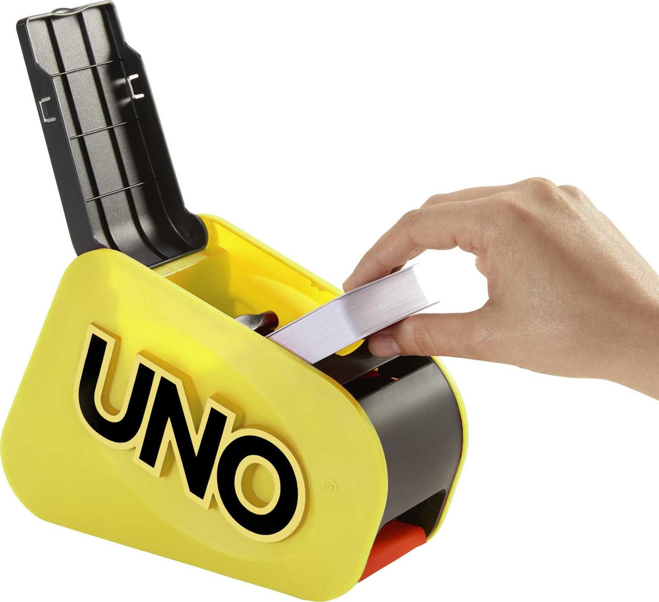 Mattel Games UNO Attack cards fanned out showing colorblind-friendly symbols