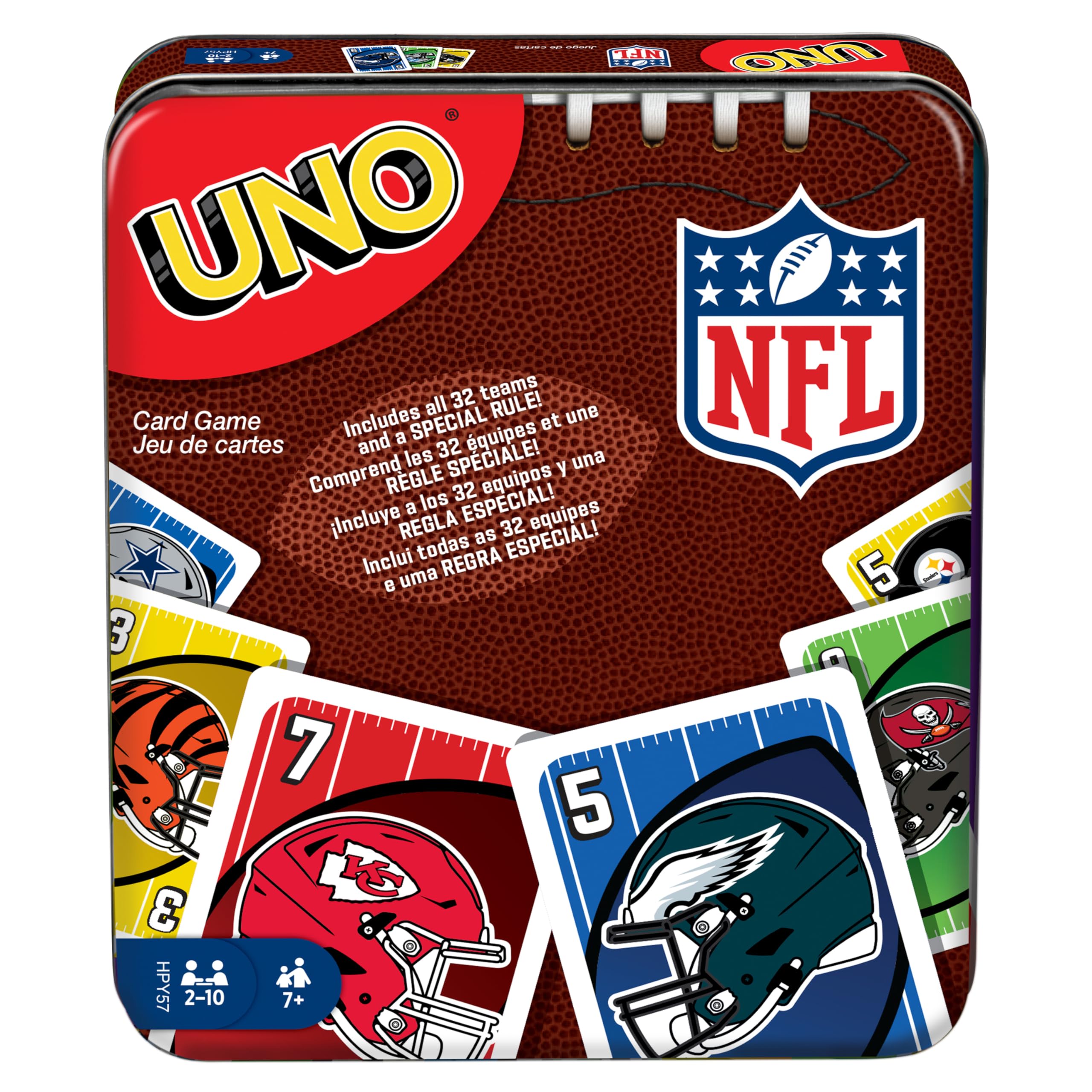 Mattel Games lata frontal con diseño NFL, protección y fácil transporte