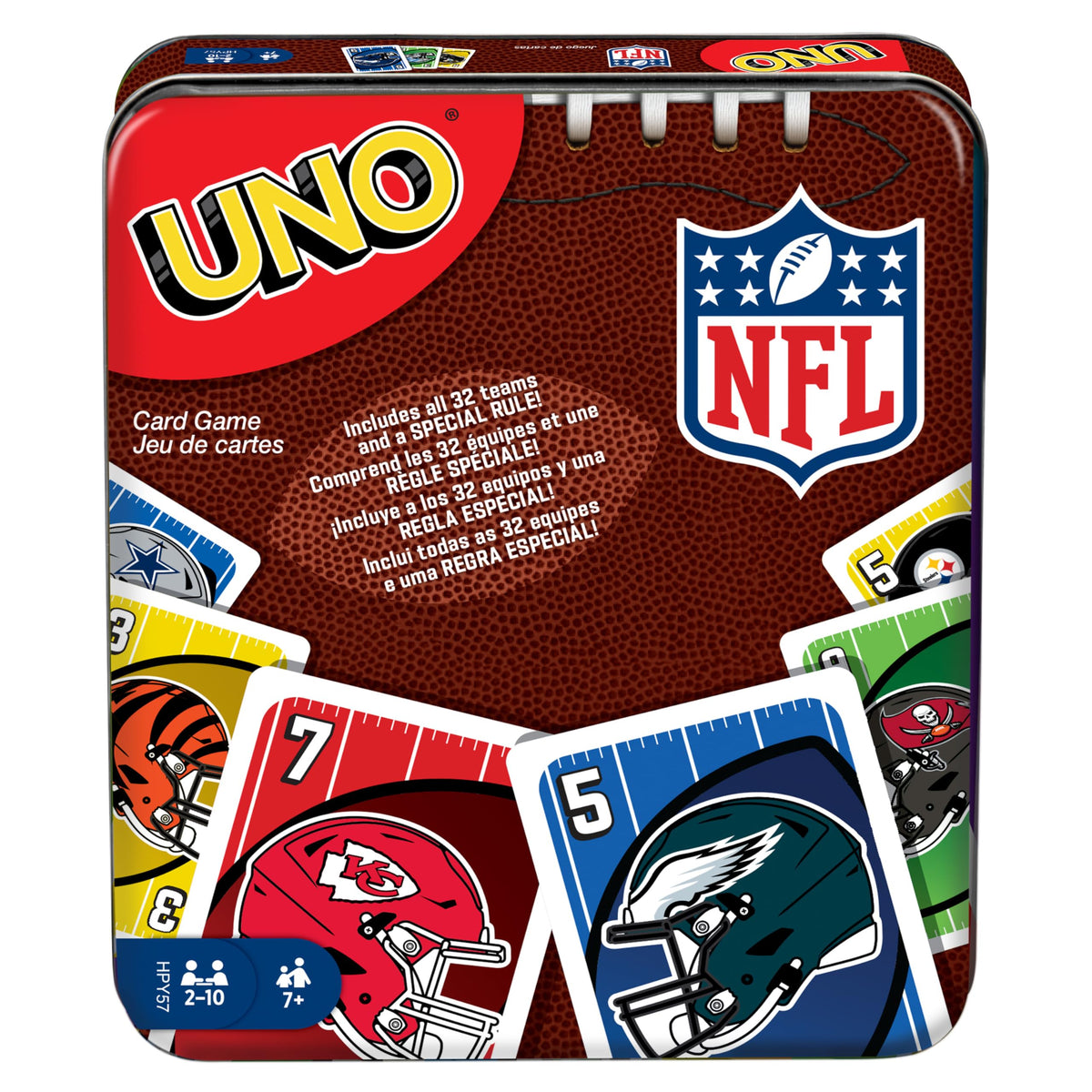 Mattel Games lata frontal con diseño NFL, protección y fácil transporte